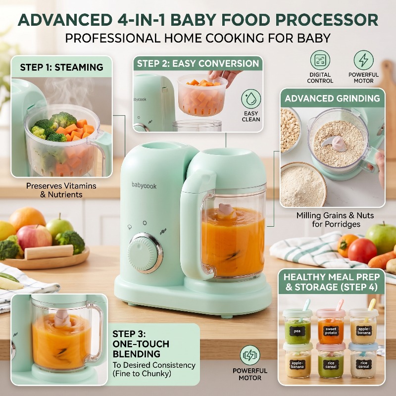 Baby Food Maker And Steamer - Pequeña Máquina Automática de Alta Precisión