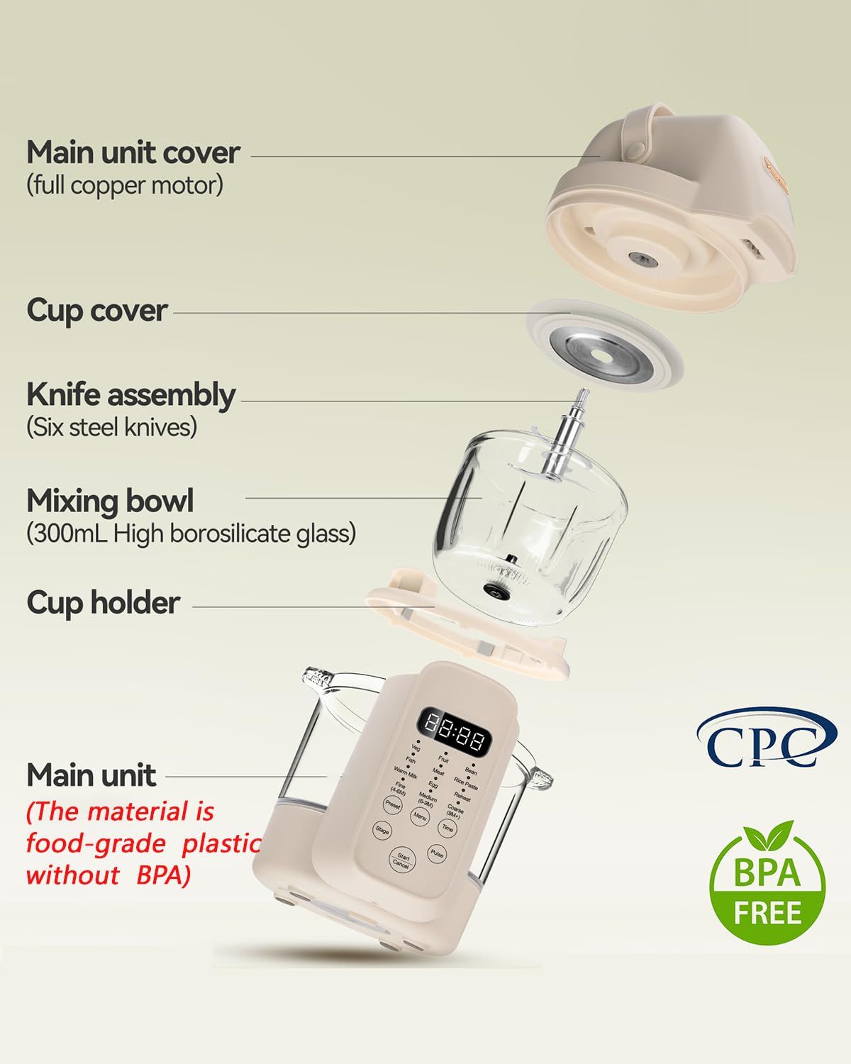 Baby Food Maker And Steamer - Robot de Cocina 9 en 1