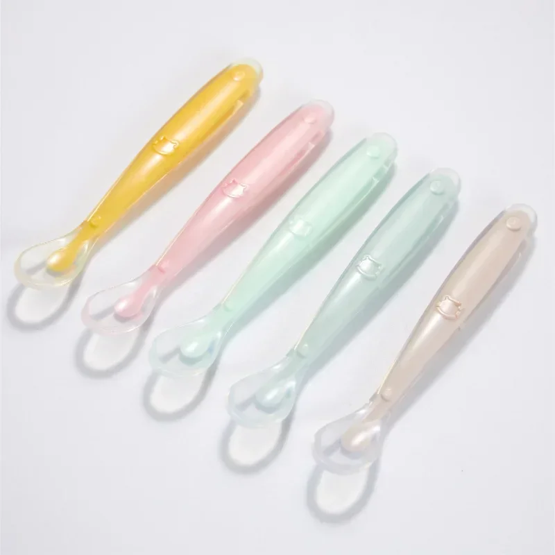 Baby Food Guide - Cuchara de silicona suave para bebé,