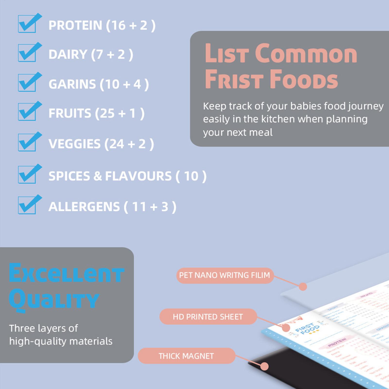Lista de Comprobación Magnétic - Baby Food Checklist reseña y precio