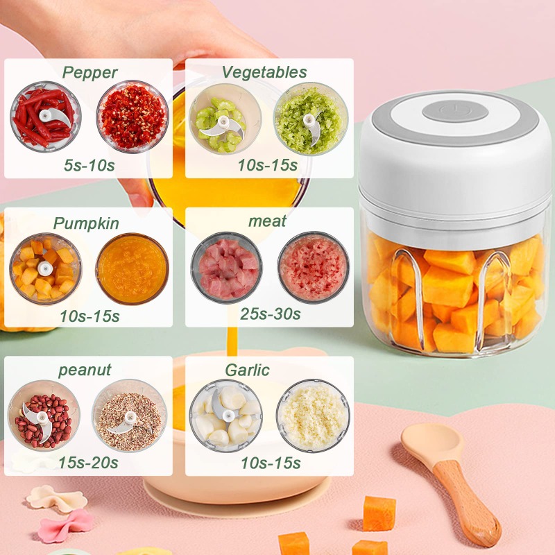 Picadora de Ajo Eléctrica de 2 - Baby Food Vegetables reseña y precio